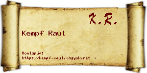 Kempf Raul névjegykártya